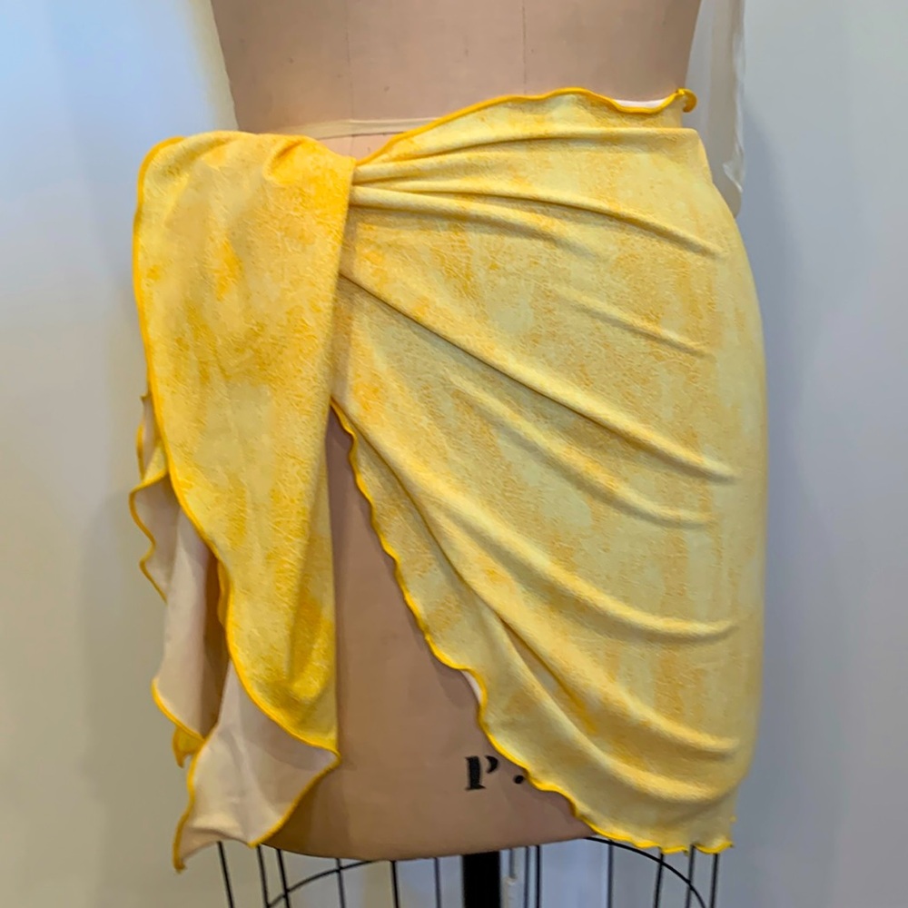 Hip Up one size orange/ yellow swimsuit sarong